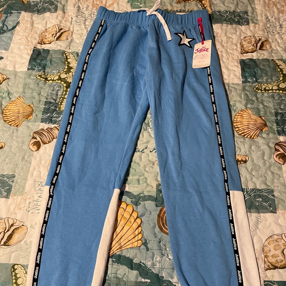 New with tags pair of girls size XL 16/18 Justice Sports fleece joggers